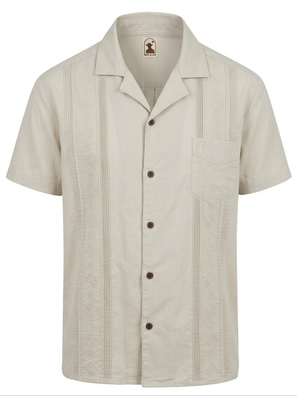 Dandy Del Mar Brisa Linen shirt in Vintage Ivory embroidered sz M